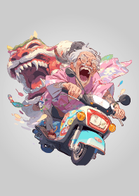 Speedy motorcycle old man