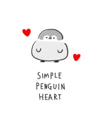 simple penguin heart white gray.