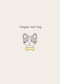 Tongue-out Corgi -brown-