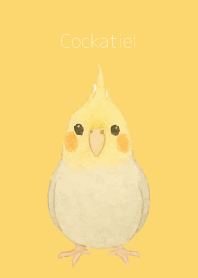 Cute Cockatiel on light yellow