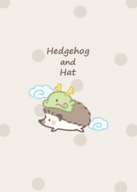 Hedgehog and Hat -dragon- brown dot