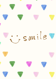Watercolor colorful triangle2- smile2-