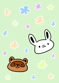 ウサギとたぬき。