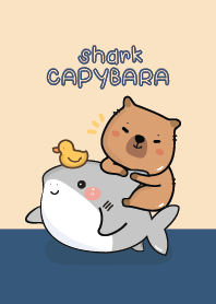 Capybara & Shark Cute! (Navy)