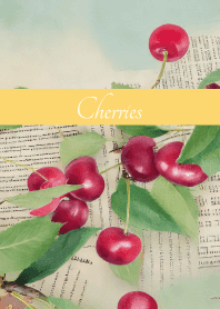 Cute Cherries on light yellow