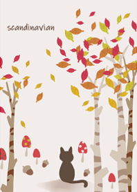 Autumn forest and cats1
