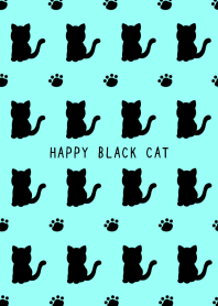 HAPPY BLACK CAT SILHOUETTE/NEON LIGHT BL