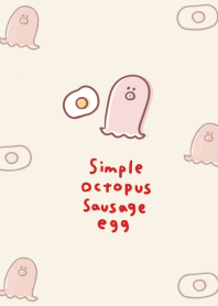 simple octopus sausage fried egg beige