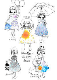 お天気柄のワンピース