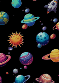 Planet in Galaxy at night collection