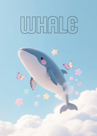 Cute Whale in Sky & Cloud