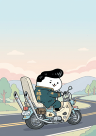 Pompadour Cat's Rebel Ride