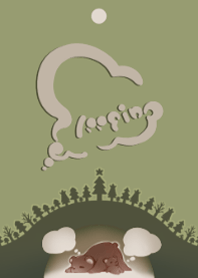 酣睡動物 - 冬眠熊 (抹茶蛋糕色)