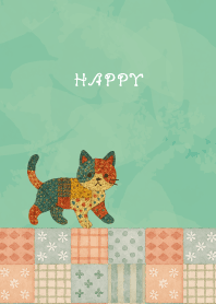 Cat Stuffed04 on blue green