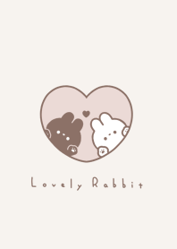 Rabbits in Heart/pink beige LB