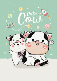Cow Cute mo mo mo (Green Mint)