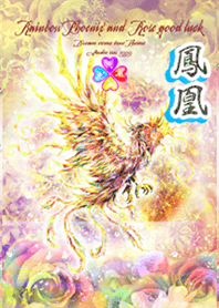 Rainbow Phoenix and Rose Good luck