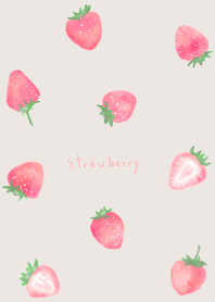 Watercolor strawberry: beige