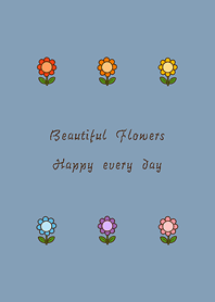 A few small flowers(Morandi blue)