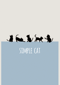 Kucing sederhana / krem ​​& biru