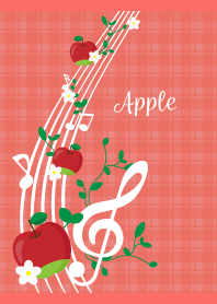 red apple music on red JP