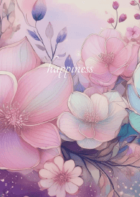 Fantastic pink flowers on blue