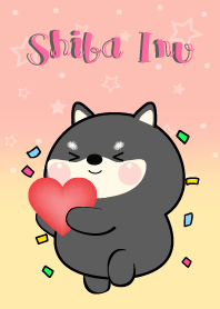 Little Black Shiba Inu In Pastel Theme