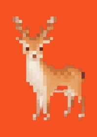 Deer Pixel Art Theme  Red 05