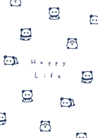 Small Panda pattern/white navy