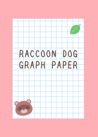 RACCOON DOG GRAPH PAPER-PINK RED
