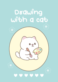 Drawing with a cat
