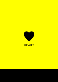 Black&Neon Yellow/ Simple Heart