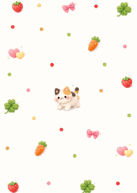 Three-color cat sheep fiber doll (Pp)