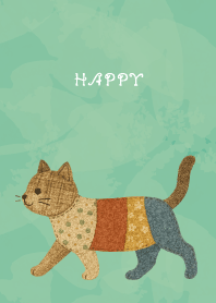 Cat Stuffed01 on blue green