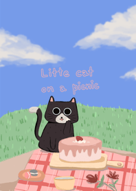 Little cat on a picnic