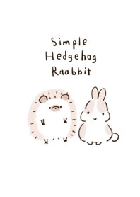 簡單的 刺猬 兔子 白灰