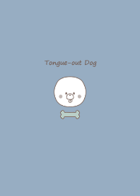 Tongue-out Bichon Frise -smoky blue-