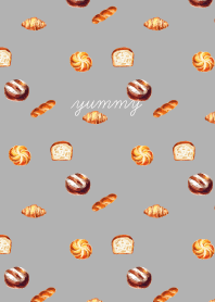 yummy breads on white