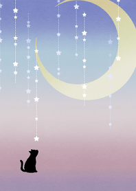 Cats-moon and stars-