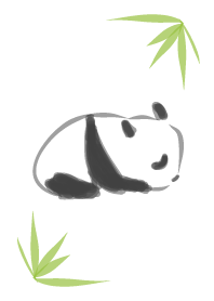 Lovely cute baby P A N D A green bamboo
