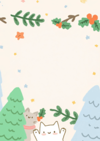 Christmas Warm cat kitty v.117