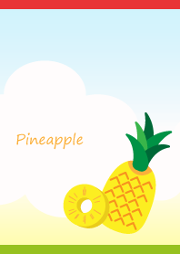 Summer Pineapple on red