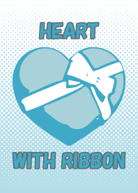 THE BLUE HEART WITH RIBBON
