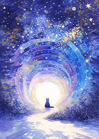 Black cat in a dream loop JP