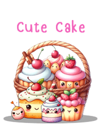 The cake in the basket looks adorable.