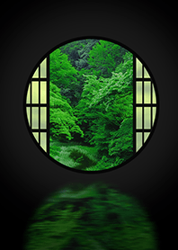 Summer Japanese garden[round window]