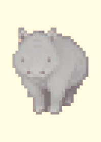 Rhinoceros Pixel Art Theme  Brown 05