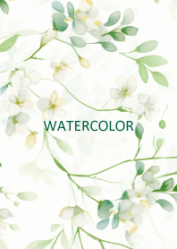 Watercolor-Small green flower 8