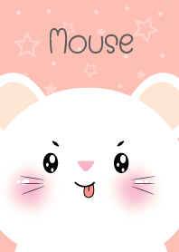 Simple Cute Face  White Mouse