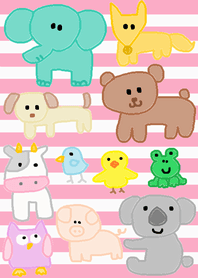 (animal x pink border)